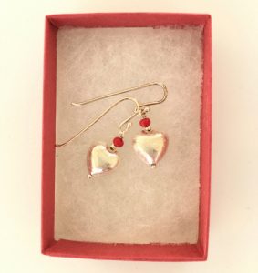 Silver heart earrings